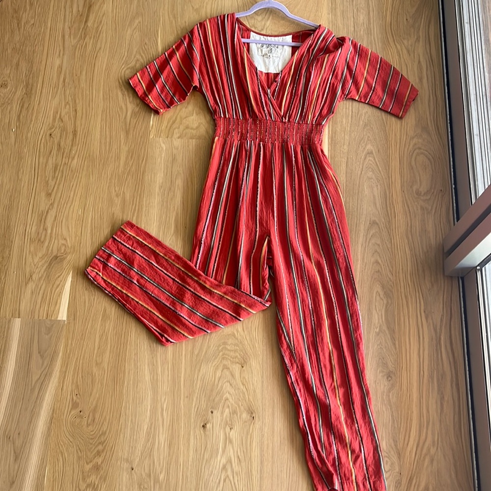 Ace & Jig Crimson and Black Striped Jumpsuit